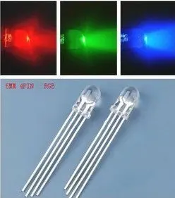 100buc/lot Multicolor 4pin 5mm RGB Led Lampă cu Lumină Tricolor Rotund Pachet Anod Comun Rgbled LED 5 mm, cu Diode Emițătoare de Lumină 0