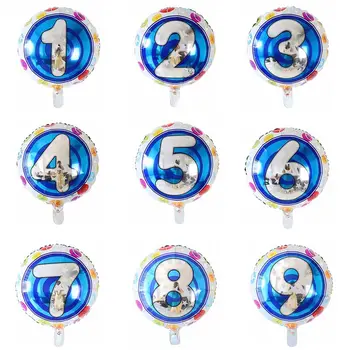 10buc 18inch albastru Argintiu Număr de Baloane Ziua de naștere Petrecere de Nunta, Decoratiuni Baloane Folie Copil jucărie Copil de Dus Cifre Globos 5806