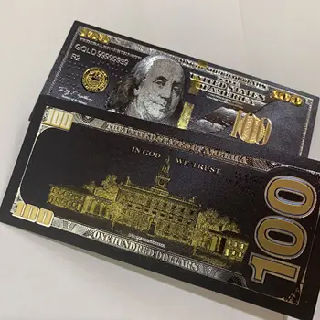10buc Antic Negru Folie de Aur în valoare de 100 USD Monedă Comemorativă de Dolari în Bancnote de Decor 0