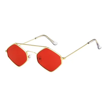2018 Diamant în Formă de ochelari de Soare Retro Femei Mici Galben Vintage Cadru Metalic Barbati Unisex Ochelari de Soare Femei UV400 Ochelari 13260