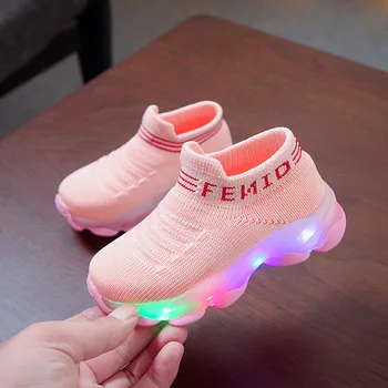 2019 CONDUS Pantofi Adidași Luminoase cu Lumina Unic Copii Băieți Coșuri Breatbable Slip-on Pantofi Femme Tenis Feminino CONDUS Papuci 22111