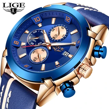 2020 6.18 Activitate LIGE Moda Barbati Ceas Brand de Top de Lux 30ATM Impermeabil Sport Cronograf Cuarț Ceas pentru Bărbați Relogio Masculino 14954