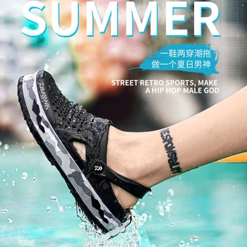 2020 DAWA Pescuit Pantofi, Sandale de Plajă Camuflaj Pantofi în aer liber Lumina Greutate Respirabil Papuci de casă Daiwa Bărbați Vară Moale Pantofi de Apă 0