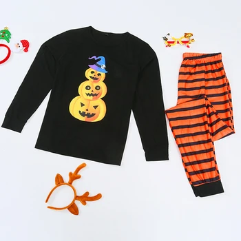 2020 Familie de Halloween Set de Pijama Dovleac Imprimare Adulți Femei Copii Familie de Potrivire Haine de Familie Pijamale Seturi de 2 buc Top+Pantaloni 27038
