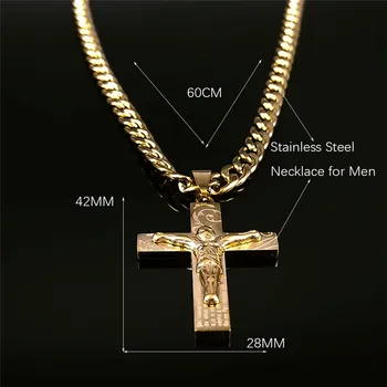 2021 Hip Hop Crucea lui Isus din Oțel Inoxidabil Colier Culoare Aur Mult Cravată Colier pentru Femei/Bărbați Bijuterii laffey homme NXS05 3510