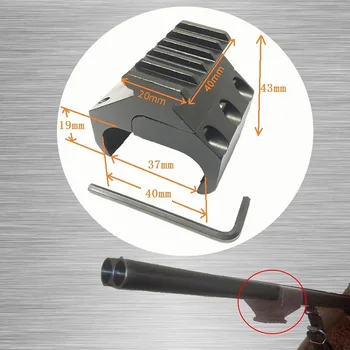 20mm Picatinny Weaver Feroviar Baza Adaptor de Vedere cu Laser de Bază Lanterna Bipod Monta Orizontal Dublu Baril Pușcă 0
