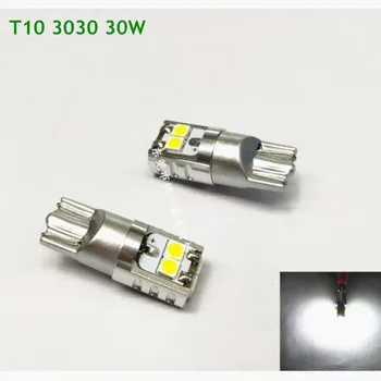 2x haute luminosite Veilleuses LED T10 W5W 6 3030 SMD Canbus Anti Erreur ODB Blanc 12V 24V Moto fiole 0