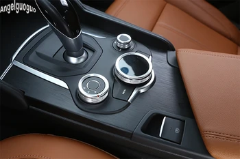 3 Culori Interiorul Masinii Unelte Multimedia Buton Decor Inel de Acoperire Auto-styling Pentru Alfa Romeo Giulia Stelvio 2017 18 accesorii 13183