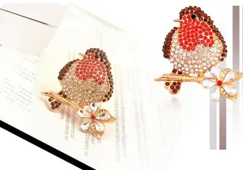 30pcs/multe Femei Cristal Email de Aur-Ton Animale Lovely Bird Pin Broșă 4543