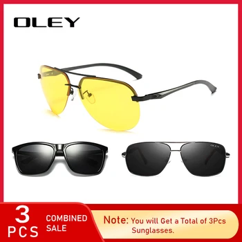 3PCS Combinate de Vânzare OLEY Design de Brand Bărbați ochelari de Soare Polarizati Oglinda Lentile cu Protectie UV Oculos De Sol 0