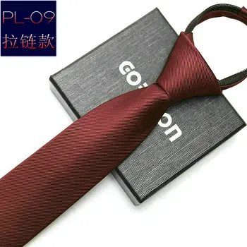 48*6 Cm Barbati Cravata de Afaceri de Rochie Formale Purta Dungi de Culori Solide cu Fermoar Cravata en-Gros Cadouri pentru Barbati Slim Skinny Tie 0