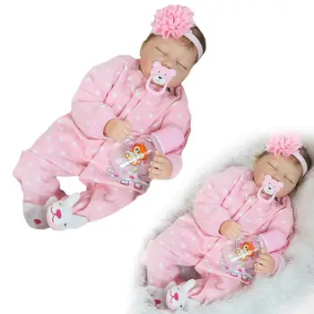 55cm Silicon Renăscut Moale de Dormit Baby Doll Copii Playmate Cadou pentru Fete pentru Copii Jucarii Moale pentru Buchete Papusa Bebe Renaștere Jucărie 0