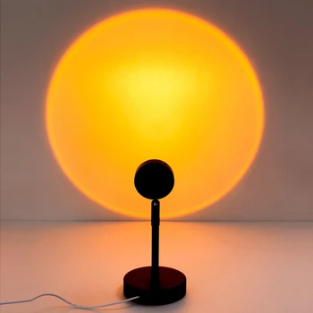 5V USB Lumina de Noapte Butonul de Curcubeu Apus de soare Proiector Atmosferă de Fundal Decorare Perete Lampă 0