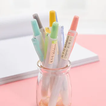 6pcs faceți Clic pe tipul de atingere Moale de culoare pastel Evidenția marker liner pen set de Papetarie de Birou rechizite Școlare Materiale escolar F464 0