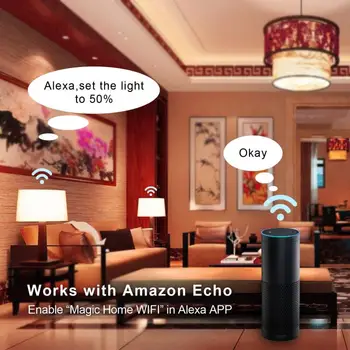 6W WiFi Inteligent Bec RGB Magie Albă LamDimmable LED E14 WiFi Becuri Compatibil Cu Amazon Alexa Google Acasa Smartphone 0