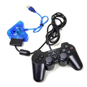 Adaptor pentru PS1 / PS2 Playstation 1 2 USB La PC Joc 2 Controller Converter Gamepad-uri Dual Tampoane 0