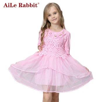 AiLe Iepure Fata Rochie de Flori Prințesă tutu petrecere, cadou de nunta, voal, flori fata rochie pentru copii rochie roz verde macarons k1 0