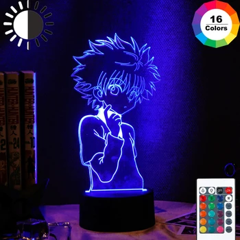 Anime Hunter X Hunter Kurapika Figura Noapte Ligh Acrylict Lampa Pentru Copil Decor Dormitor De Iluminat Pentru Copii Camera Veioza Cadou 0