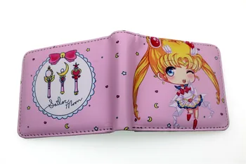 Anime Sailor Moonf Tsukino Usagi Pu Scurt portofel Bifold Fotografie a Titularului Cardului Straturi de piele Femei Monede Buzunar cu fermoar Geanta 6445