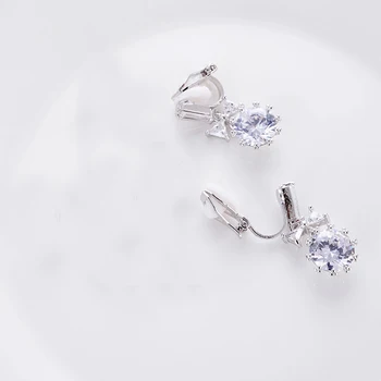 Austria Cristal & Zircon Cercei Clip Rafinat Arc-Nod & Rotund Stil Lady Cadou Bijuterii Drăguț 4561