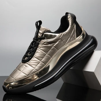 Barbati Pantofi Sport Brand Designer De Pantofi De Sport Auriu Argintiu Negru Bărbați De Mers Pe Jos Adidași De Dantelă-Up În Aer Liber Bărbat Atletic Pantofi De Sport 11282