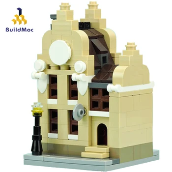 BuildMoc City Street View Moc Jucarii Mini Atelier de Ceas Clădiri Arhitectură Clasică Creator DIY Casa de Asamblare Blocuri 8806