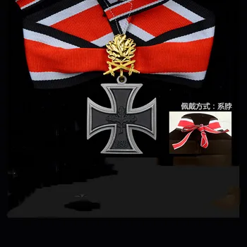 Calitate de TOP EK2 German crucea de fier medalia, insigna cu dublu cavaler frunze de stejar și gât panglica 1957 an Post-război versiunea cu cutie 0