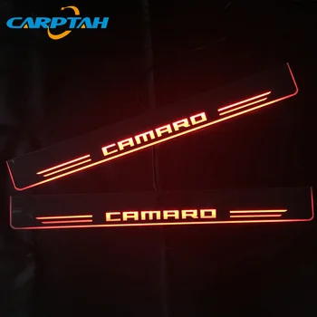 CARPTAH 2 PC-uri de lumină în Mișcare de bun venit a CONDUS Pragului de Ușă Scuff Placa Cale Dinamică Streamer lumina Pentru Chevrolet camaro 2011 - 2020 10089