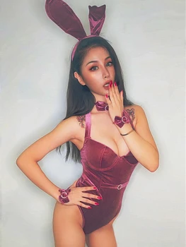 Catifea Iepure Sexy Play Bunny Fata Sex Acasa Erotic Lenjerie Sexy, Uniforme Anime Cosplay Salopeta Ddlg Seară Bunny Costum De Menajera 0