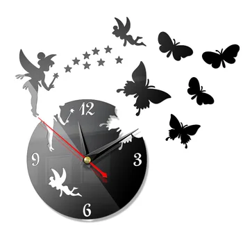 Ceas Butterfly Lipi de Perete 3D DIY Creative Tăcut Perete Ceas cu Alarmă Ceas de Decor Pentru Casa Living Ceas de Perete Modern 2021 18162