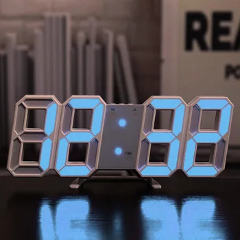 Ceas de Perete Digital cu LED Numeral, 3D LED Ceas Digital pentru Decor Cameră de zi, Bucătărie, Ceas cu Dimmer 0