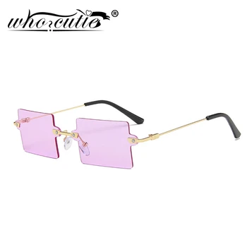 CINE CUTIE Vintage pentru Femei ochelari de Soare 2020 Design de Brand Cadru Pătrat fără ramă Steampunk Ochelari de Soare Nuante Doamna de sex Feminin Violet S357 0