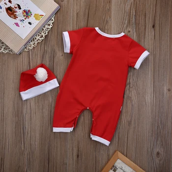 Citgeett Copil Nou-născut Fete Boy Short Sleeve Romper Salopeta Costum de Moș Crăciun Costume Xmas Red Summer Set ZX 20530