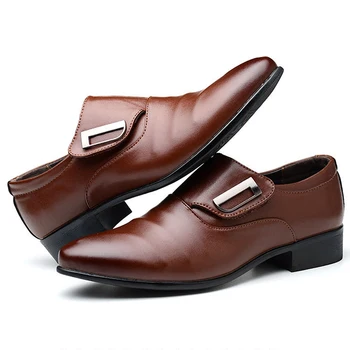 Clasic pentru Bărbați Pantofi Rochie de Moda Elegant Pantofi eleganți Bărbați Aluneca Pe Birou de Bază Pantofi Pentru Barbati Black 0