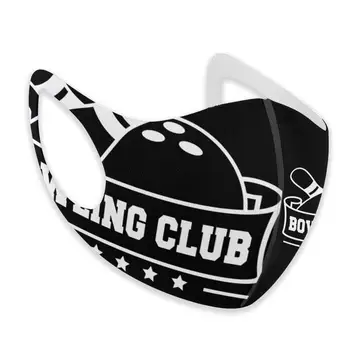 Club de Bowling Banner masca pm2.5 amuzante pattem de imprimare grimasă fantomă lavabile refolosibile masca DIY masca adulte lavable 0
