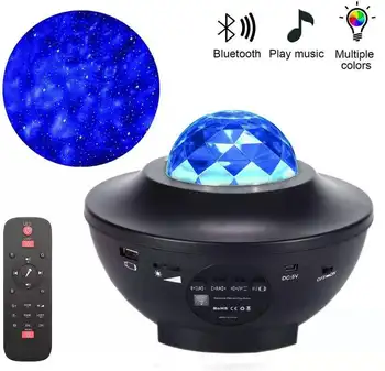 Colorat Cerul Înstelat Galaxy Proiector Blueteeth USB Voice Control Music Player Lumina de Noapte LED de Încărcare USB Lampa de Proiecție Cadouri 0