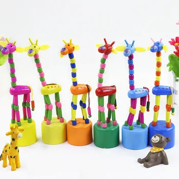 Copii de Inteligență Amuzant de Desene animate Balansoar Girafa Jucarie din Lemn Cifre Drăguț Roman Dans Stand Colorate Jucarii Pentru Copii, Cadouri 0