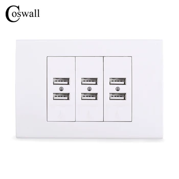 Coswall Priză de Perete 6 USB Port Încărcător pentru telefonul Mobil, Cu LED Indicator de 118mm*80mm 4042