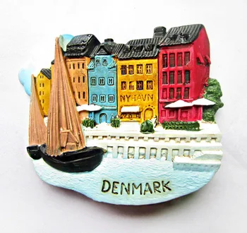 Creative Nordul Danemarcei, Copenhaga Mondială a Turismului Creativ 3D Rășină Magnet de Frigider de Călătorie de Suveniruri Bucătărie Decor Acasă 14294