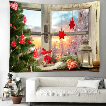 Crăciun art agățat de perete tapiserie de Crăciun, om de zăpadă tapiserie de fundal de decor acasă 33798