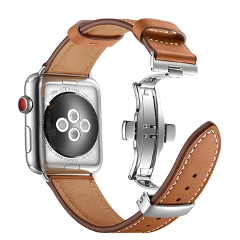 Curea pentru apple watch band 42mm 38mm 44mm 40mm Accesorii din piele watchband correa bratara pentru iwatch seria 6 5 4 3 2 16815