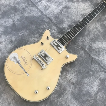 Custom shop personalizate chitara electrica, model nou 2019, culoarea lemnului natural, lac, alb hardware, personalizat forma si logo-ul. 32031
