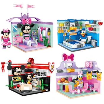 Disney Mickey, Minnie, Donald Duck Float parada stradal 4 in 1 Model de Clădire bloc fata de jucarii costum de jucarii pentru Copii 9310