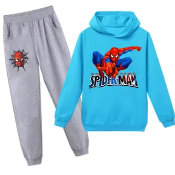 Disney Primăvară Copii Spiderman Îmbrăcăminte 2 buc Hanorace Set de Toamnă Băieți Fete de Moda Bumbac, Hanorace Pantaloni Casual Costum de Jogging 13937
