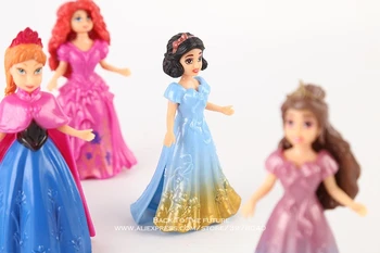 Disney Princess Magic Clip Păpuși Rochie Magiclip 8pcs/set 9cm Figura de Acțiune Anime Decor Colecție de Figurine Jucarii model de copil 0