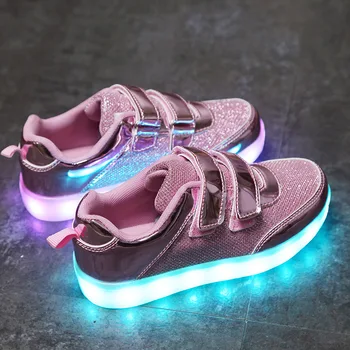 DOGEEK Dimensiune 25-37 USB de Încărcare Coș Led Copii Pantofi Cu Lumina de Sus, Copii, Casual, Băieți și Fete Luminos Adidași Pantofi Stralucitoare 21744