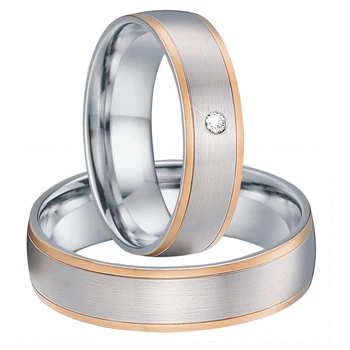 Dragoste Alianța căsătorie Cuplu Inele de nunta set pentru bărbați și femei a crescut de culoare de aur, bijuterii din oțel inoxidabil de căsătorie deget inel 3646