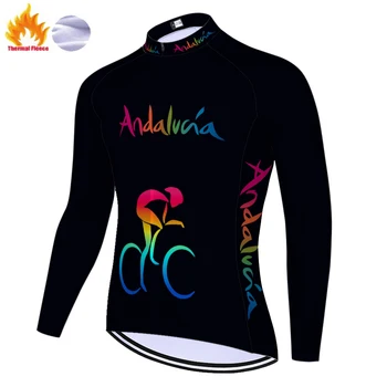 Echipa ANDALUCIA ciclism jersey 2020 Termică Iarna Fleece camisa de ciclismo bicicleta jersey equipamento ciclismo homem 0