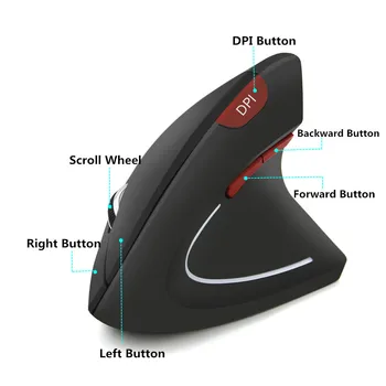 Ergonomic Mouse de Gaming 2.4 Ghz 1600 DPI Wireless mouse-urile Optice Mâna Dreaptă Verticală Mause cu Încheietura Restul Mouse Pad Pentru Laptop PC 6126