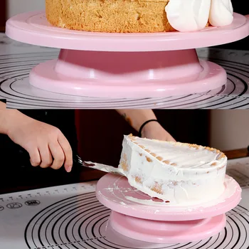 Facemile Tort Platan Rotativ Tort Plastic Aluat Cutit Tort Decorare Prăjituri Cu Cremă Stand Tort, Masa Rotativa Tort Instrumente 0
